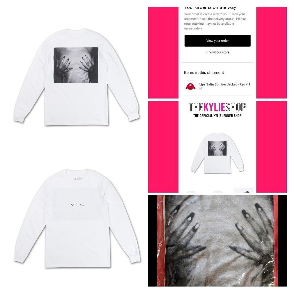 Kylie Jenner Shop 'COVER UP LONGSLEEVE TEE' Size M